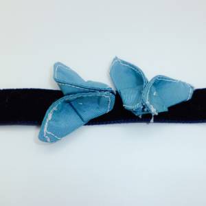 Handgemachtes Kropfband Schmetterling blau Halsband Bild 2