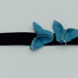 Handgemachtes Kropfband Schmetterling blau Halsband Bild 4