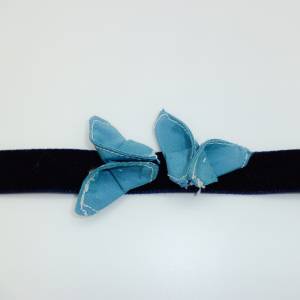 Handgemachtes Kropfband Schmetterling blau Halsband Bild 5