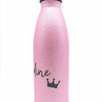Glitzer Thermosflasche mit Namen 500ml/ Edelstahl Trinkflasche für Kinder und Erwachsene/ Wasserflasche/ Bild 3