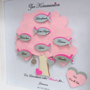 Geschenk Kommunion, Konfirmationsgeschenk, Mädchen, Patenkind, Lebensbaum, individuelles Geschenk,personalisiert Bild 4