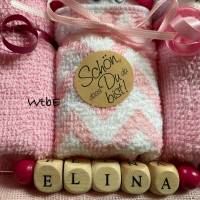 personalisierte Windeltorte für Mädchen, Windelbabys in der Box, rosa, Babygeschenk Bild 8