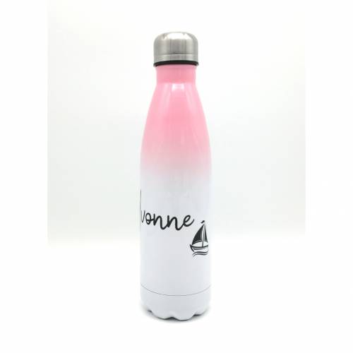Thermosflasche mit Namen "Segelboot" 500ml/ Edelstahl Trinkflasche für Kinder und Erwachsene/ Wasserflasche/