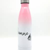 Thermosflasche mit Namen "Segelboot" 500ml/ Edelstahl Trinkflasche für Kinder und Erwachsene/ Wasserflasche/ Bild 1