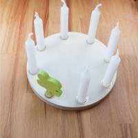 Geburtstagskranz aus Holz, mit 8 Löchern kompatibel zu Grimm, Tischdekoration für Kindergeburtstag, Geschenk zur Geburt Bild 2