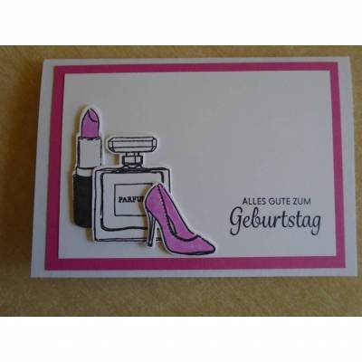 Geburtstagskarte Glückwunschkarte Geburtstag  Grußkarte Frau Geburtstag Mädche Teenager Lippenstift Runder Geburtstag