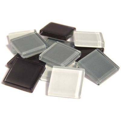 Soft-Glas-Mosaik 20x20 mm Grau-Mix