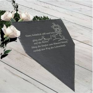 Gedenktafel Grabstein Grabschmuck Schieferplatte m.Trauerspruch Sternenkind Grabplatte für einen geliebten Menschen Bild 1