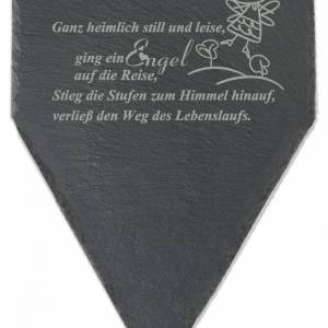 Gedenktafel Grabstein Grabschmuck Schieferplatte m.Trauerspruch Sternenkind Grabplatte für einen geliebten Menschen Bild 2