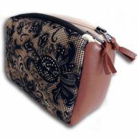 Kulturtasche Taschenorganizer Clutch Handtasche Schminktäschchen mit Doppelreißverschluss Geschenkidee Bild 1