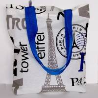Shopper Paris, Schultertasche, Einkaufstasche. Canvastasche, Umhängetasche, Einkaufsbeutel, Stoffbeutel, Stofftasche Bild 1