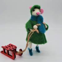 Weihnachtsmaus bringt Geschenke, Mäusefigur als Geldscheinhalter, Maus bringt Mäuse, Geld witzig verschenken Bild 1