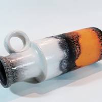 Keramik Vase orange / schwarz Bild 1