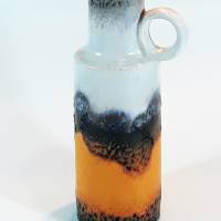 Keramik Vase orange / schwarz Bild 2