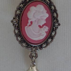 Brosche Gemme Frau pink, viktorianisch, Steampunk, Gothic Bild 1