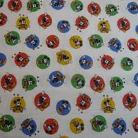 12,70 EUR/m  Baumwolle Mickey Mouse Buttons / Stickers auf weiß Lizenzstoff Disney Bild 2