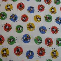 12,70 EUR/m  Baumwolle Mickey Mouse Buttons / Stickers auf weiß Lizenzstoff Disney Bild 3