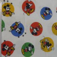 12,70 EUR/m  Baumwolle Mickey Mouse Buttons / Stickers auf weiß Lizenzstoff Disney Bild 4