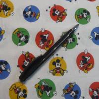 12,70 EUR/m  Baumwolle Mickey Mouse Buttons / Stickers auf weiß Lizenzstoff Disney Bild 5