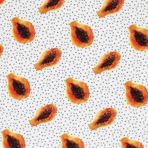 ab 50cm Papaya Jersey Stoff - Exotisch Obst Früchte Druckstoff Bild 1
