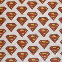 12,90 EUR/m Stoff Baumwolle Superman auf weiß, Lizenzstoff Bild 1