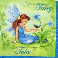 Fee / Elfe / Fairy in blauem Kleid  /  4 Servietten / Motivservietten  Sonstige Motive S 390 Bild 1