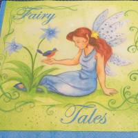 Fee / Elfe / Fairy in blauem Kleid  /  4 Servietten / Motivservietten  Sonstige Motive S 390 Bild 2