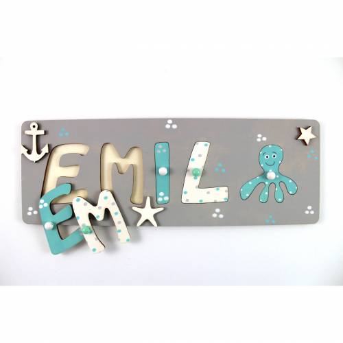 Puzzle Namen, Steckpuzzle, Puzzle Baby, Taufgeschenk, Geschenk mit Namen, Namenspuzzle, Holzpuzzle