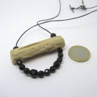 Treibholz Collier mit schwarzen Perlen Bild 10