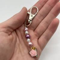Glasperlen Schlüsselanhänger mit Blattanhänger – Schicker Begleiter für Schlüssel, Taschen und Rucksäcke Bild 2