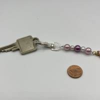 Glasperlen Schlüsselanhänger mit Blattanhänger – Schicker Begleiter für Schlüssel, Taschen und Rucksäcke Bild 3