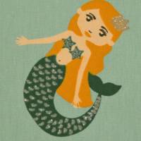 Sweat mint mit Meerjungfrau Nixe Mermaid 50 x 150 cm French Terry Glitter Bild 4