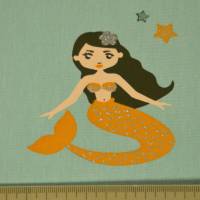 Sweat mint mit Meerjungfrau Nixe Mermaid 50 x 150 cm French Terry Glitter Bild 5