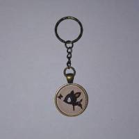 1 Schlüsselanhänger bronze - Rehlein mit Schmetterling Bild 1
