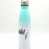 Thermosflasche mit Namen "Notenschlüssel" 500ml/ Edelstahl Trinkflasche für Kinder und Erwachsene/ Wasserflasche Bild 1