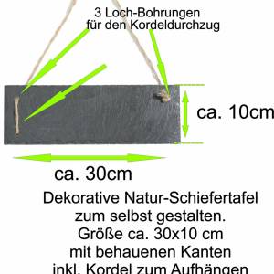 Schiefertafel Kreidetafel Wandtafel zum Beschriften Dekotafel für Küche Garten Memoboard Türschild -3 z. Aufhängen 30x10 Bild 3