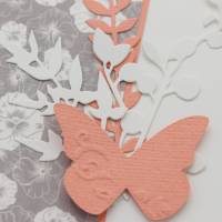 Glückwunschkarte zum Geburtstag - Schmetterling, Blattranken Bild 3