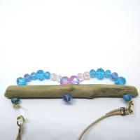 Treibholz Collier mit bunten Glasperlen, Geschenkidee für Frauen, die das Meer lieben Bild 2