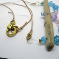 Treibholz Collier mit bunten Glasperlen, Geschenkidee für Frauen, die das Meer lieben Bild 8