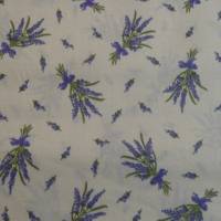 10,40 EUR/m Stoff Baumwolle - Lavendel, flieder auf cremeweiß Bild 1