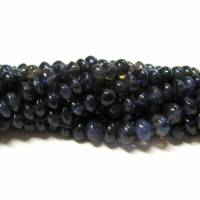 Iolith, Wassersaphir Perlen 5-6 mm, Rondelle Kettenstrang zur Schmuckherstellung, Edelsteinkette Bild 3