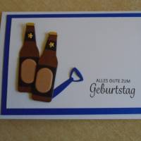 Geburtstagskarte Glückwunschkarte  Geburtstag Grußkarte Mann Bier Geburtstag Runder Geburtstag, 30 40 50 60 Bierflasche Bild 1
