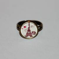 1 bronzefarbener Ring   Eifelturm und Schriftzug Paris Bild 1