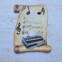 Geburtstagskarte Orgel,Keyboard, Gutscheinkarte,Grußkarte Musiker Bild 2