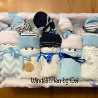 Windeltorte für Junge: Windelbabys, Geschenk zur Geburt, liebevoll gestaltetes Babygeschenk Bild 3