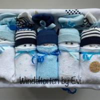 Windeltorte für Junge: Windelbabys, Geschenk zur Geburt, liebevoll gestaltetes Babygeschenk Bild 4