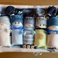 Windeltorte für Junge: Windelbabys, Geschenk zur Geburt, liebevoll gestaltetes Babygeschenk Bild 8