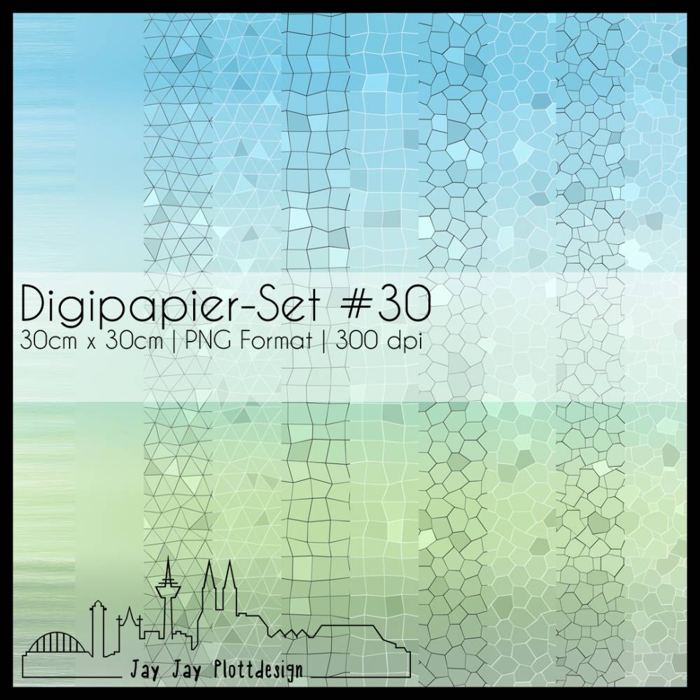 Digipapier Set #30 (himmelblau und grasgrün) zum ausdrucken, plotten, scrappen, basteln und mehr Bild 1