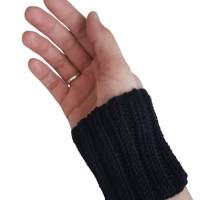 Pulswärmer 100 % Merino-Wolle handgestrickt schwarz oder Wunschfarbe - Damen - Einheitsgröße - Modell 3 Bild 3