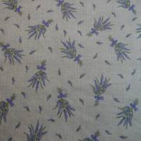 10,40 EUR/m Stoff Baumwolle - Lavendel, flieder auf hellbeige, Leinenoptik Bild 4